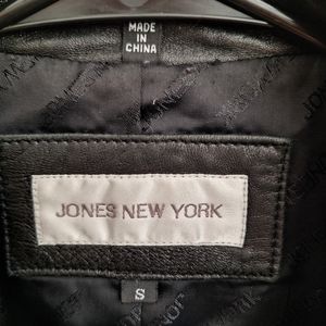 JONES NEW YORK Black Soft Leather Women's Blazer size S